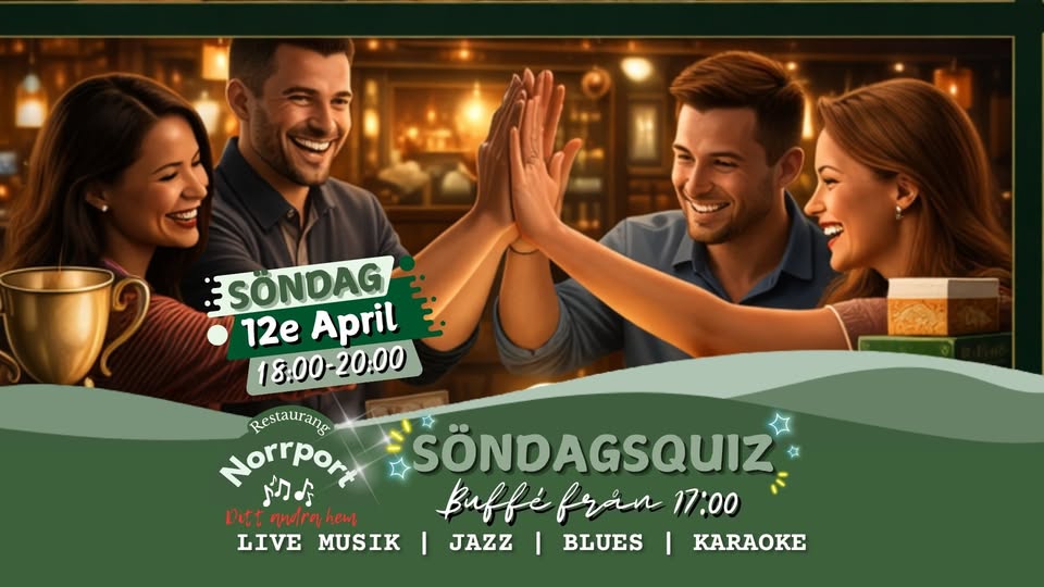 📝 Söndagshäng & Quiz på Norrport – Ta Med Laget!