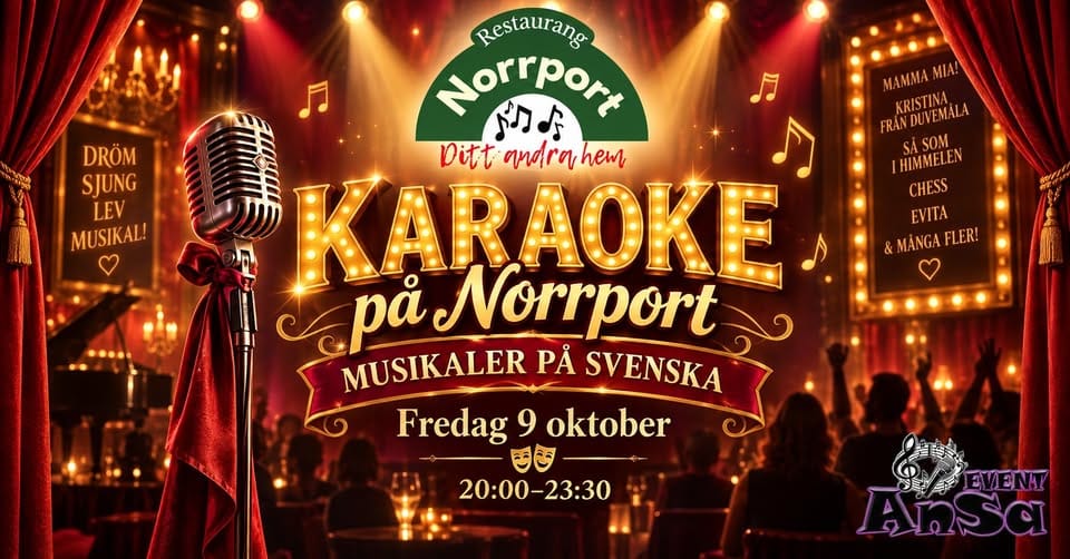 KARAOKE PÅ NORRPORT – MUSIKALER PÅ SVENSKA! 🎤